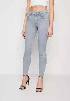 Джинсы Skinny Fit ONLY Onlrain, джинсовая ткань среднего серого цвета