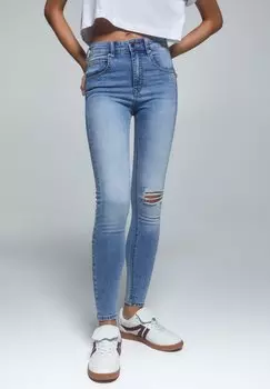 Джинсы Skinny Fit Push Up PULL&BEAR, цвет light blue denim