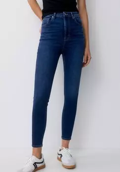 Джинсы Skinny Fit Super High Waisted PULL&BEAR, цвет dark blue
