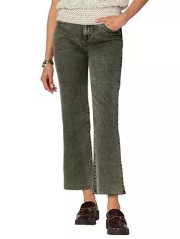 Джинсы Skyrise с потертым краем и V-образной кокеткой цвета «Waired Evergreen» Democracy