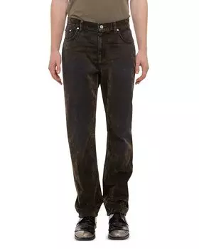 Джинсы Slim Fit цвета Flocked Olive Helmut Lang, зеленый