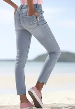 Джинсы Slim Fit Elbsand, синие стираные