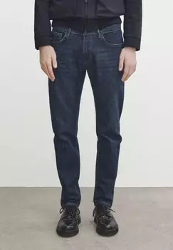 Джинсы Slim Fit ENZYMATIC Massimo Dutti, цвет blue black denim