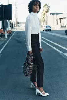 Джинсы slim fit из коллекции ZW со средней посадкой ZARA, синий