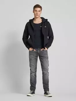 Джинсы Slim fit с эффектом поношенности, модель 'ANBASS' Replay, антрацит
