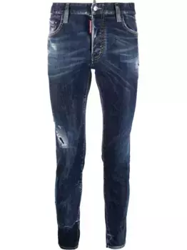 Джинсы Slim Fit с эффектом потертости DSQUARED2, синий