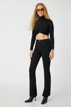 Джинсы Slim Fit с расклешенными штанинами - Victoria Slim Jean Koton, черный