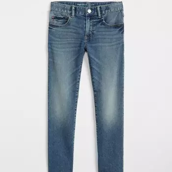 Джинсы slim-fit с выцветанием Gap, синий