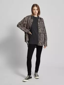 Джинсы Slim fit с высокой талией и нашивкой-лейблом Pieces, черный