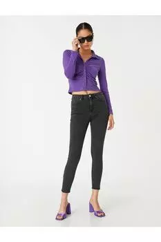 Джинсы Slim Fit скинни с высокой талией - Carmen Jean Koton, черный