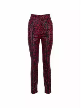 Джинсы-слим с леопардовым принтом Dolce&Gabbana