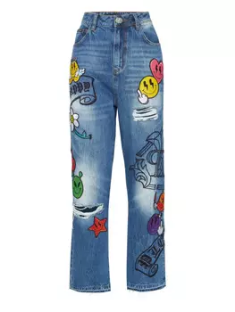 Джинсы Smile прямого покроя Philipp Plein, синий