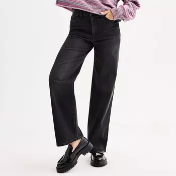 Джинсы SO с высокой посадкой и широкими штанинами для юниоров, цвет Black Wash