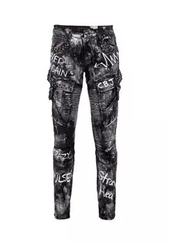 Джинсы со стильным эффектом блесток CIPO & BAXX, черный