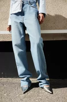 Джинсы со стразами H&M, синий