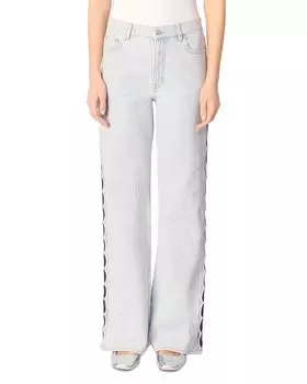 Джинсы со стразами и вырезом средней посадки, широкие, в цвете Blue Sky Maje, синий