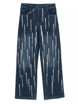 Джинсы со стразами Patrizia Pepe, синий