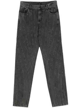 Джинсы со вставками Mugler, черный