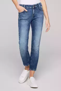 Джинсы SOCCX обычного кроя, с нормальной высотой талии, цвет Blue Vintage Random