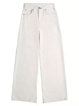 Джинсы Sofie Featherweight с высокой посадкой и широкими штанинами rag & bone, экру
