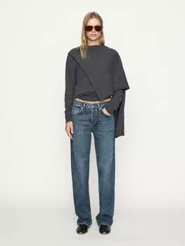 Джинсы средней длины, широкие, полной длины Massimo Dutti, синий