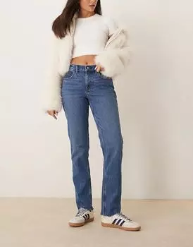 Джинсы средней посадки Abercormbie & Fitch Curve Love прямого кроя темно-синего цвета Abercrombie & Fitch