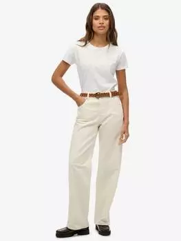 Джинсы средней посадки из чистого органического хлопка с широкими штанинами Superdry, цвет Desert Bone White