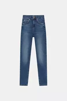Джинсы средней посадки Pull&Bear Push Up, синий