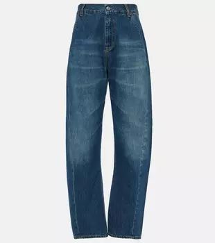 Джинсы средней посадки с круглым вырезом Victoria Beckham, синий