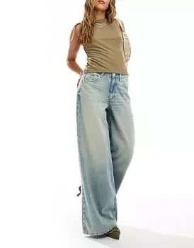 Джинсы средней посадки, широкие, светло-голубого цвета River Island