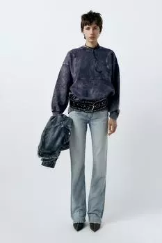 Джинсы средней посадки ZARA, светло-синий