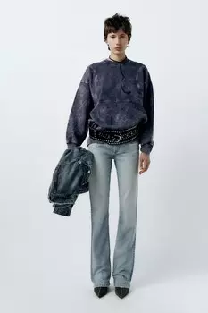 Джинсы средней посадки ZARA, светло-синий