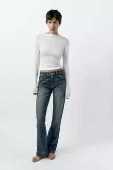 Джинсы средней посадки ZARA, темно-синий