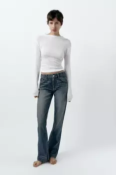 Джинсы средней посадки ZARA, темно-синий