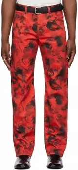 Джинсы SSENSE Exclusive Red Rose Burst LU'U DAN