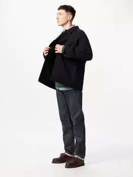 Джинсы стандартного кроя/селвидж/длинные Uniqlo, синий