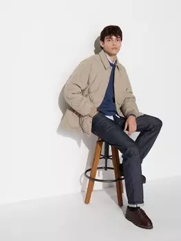 Джинсы стандартного кроя/селвидж/длинные Uniqlo, синий