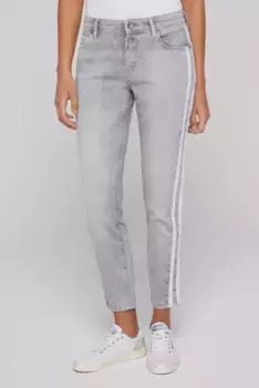 Джинсы стандартного кроя SOCCX с укороченными штанинами, серый