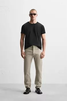 Джинсы стандартного кроя ZARA, бежевый