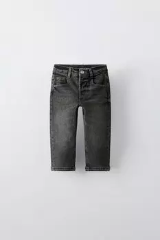 Джинсы стандартного кроя ZARA, серый