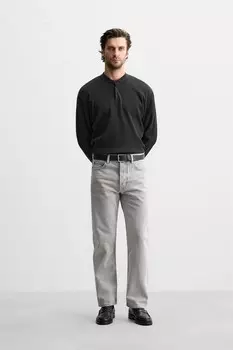 Джинсы стандартного кроя ZARA, серый