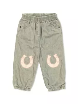 Джинсы Stella McCartney Kids из хлопка с аппликацией, серый