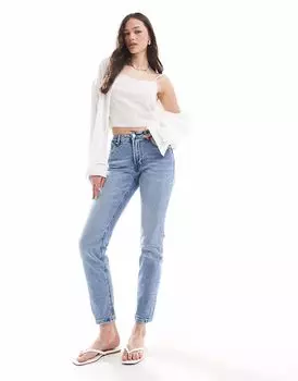 Джинсы Stradivarius Tall D10 mom slim, средней стирки