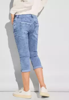 Джинсы STREET ONE 3/4, 5 карманов, цвет Sky Blue Random Wash