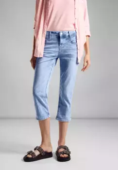 Джинсы STREET ONE 3/4 "LTD QR JANE", с эластичным наполнением, цвет Light Blue Random Wash