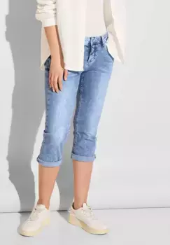 Джинсы STREET ONE 3/4, стрейч, цвет Sky Blue Random Wash