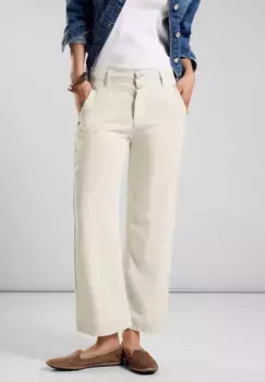 Джинсы STREET ONE 7/8, с широкими штанинами, цвет Ecru Wash
