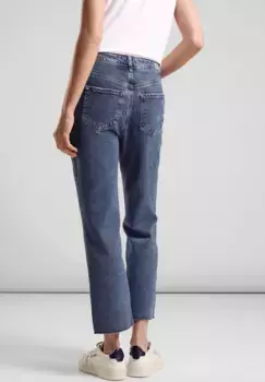 Джинсы STREET ONE bootcut, высокая талия, синий
