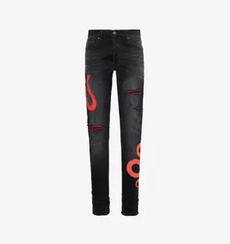 Джинсы-Стрейч с эффектом потертости, облегающие, скинни-штаны Amiri, черный