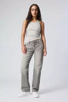 Джинсы стрелка с прямыми штанинами Weekday, серый